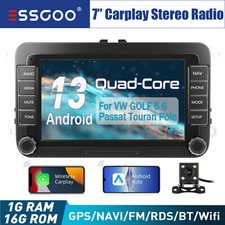 7" Autoradio Carplay Android 13 GPS RDS Wifi Cam Pour VW GOLF 5 6 Passat Touran