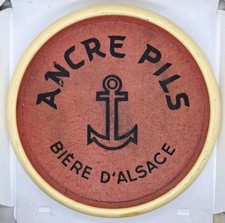 PISTE DE JEU 421 PUBLICITAIRE ANCRE PILS BIERE D'ALSACE jeu dés bistrot 30,5cm