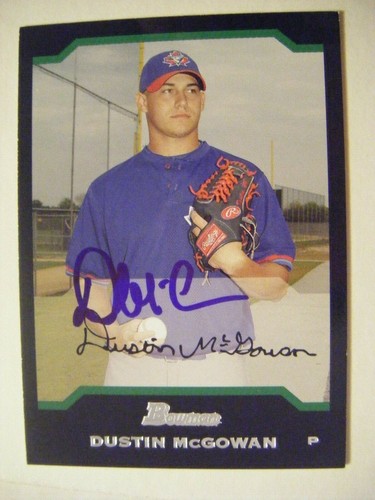 Dustin mcgowan signed blue - mcgowan,