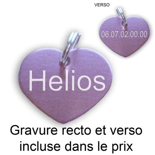 Plaque identité coeur - , à