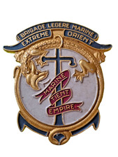 INSIGNE MARINE.  BRIGADE LEGERE MARINE EO.             AUGIS SB LYON. ALU PEINT