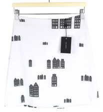 COP COPINE Jupe Cabane Femme (EU) 36 Imprimé Maison Coupe Droite Mini