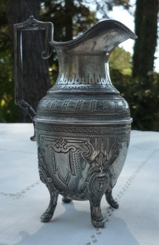 Pot lait métal argenté - pot, en