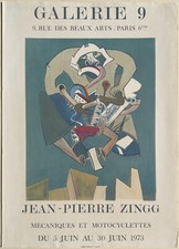jean-pierre zingg - Lithographie affiche vintage Expo Paris 1973 Mécaniques