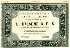 Publicité ancienne tapis d'Orient L. Dalsème & Fils 1909 issue de magazine