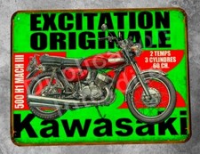 Plaque métal vintage Kawasaki 500 H1 Mach III