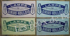Publicité ancienne Lampe Sirius Kolloid lampe a filament     1909
