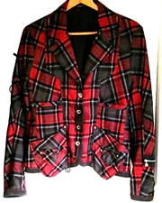 Veste droite en laine mélangée motif écossais marque MC Planet taille 38 FR 