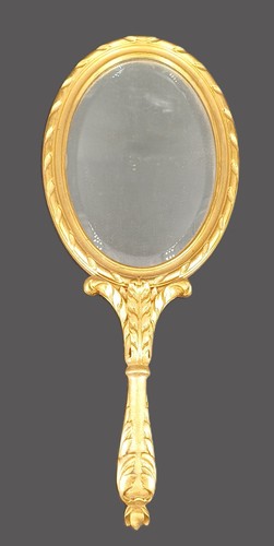 Miroir face main bois - miroir, en