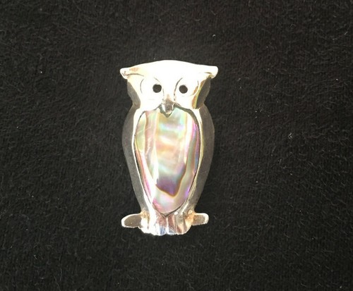 Belle broche hibou - argent, et