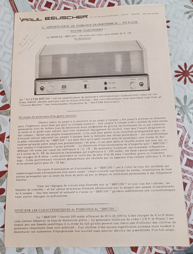 Paul beuscher amplificateur - beuscher,