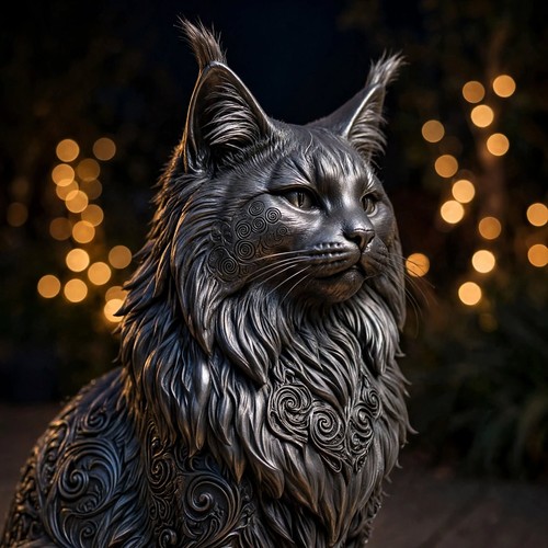 Statue chat maine - maine, coon