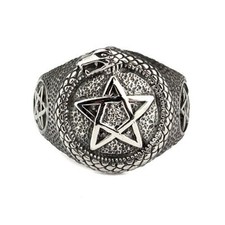 Bague pentagramme et serpent