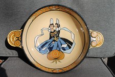 Magnifique Grand Plat Céramique 36 cm Signé Sévellec Henriot Quimper Personnage