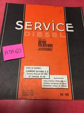 Service diesel Saviem S5 chassis S7 S8 ( moteur renault 591-02 ) Revue Technique