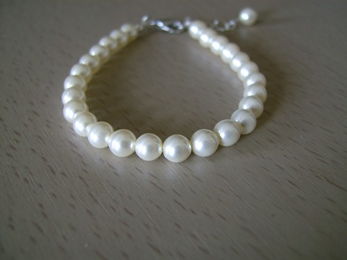 Bracelet couleur ivoire robe - bracelet, p