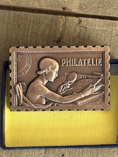 Plaque Médaille En Bronze Philatélie