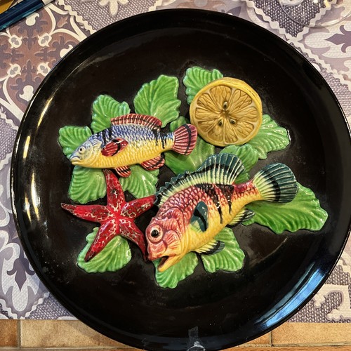 Assiette trompe œil poisson - trompe-l'œil,