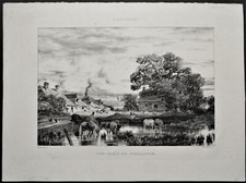 Lithographie de Jules DUPRE Barbizon Normandie