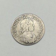 LOUIS XIV - 1/12 écu 1644 A / Paris - rose entre 2 P