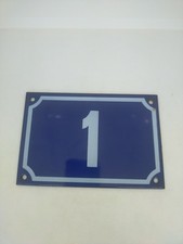 authentique plaque émaillée numéro de rue 1