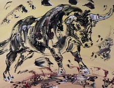 Tableau Taureau Peinture Sur