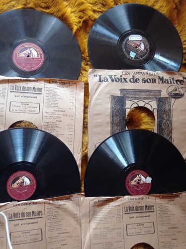 Lot disques 78t - 4, gramophone