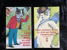 # lot 2 livres - Lilian JACKSON  BRAUN - LE CHAT - éd. 10|18 Grands Détectives