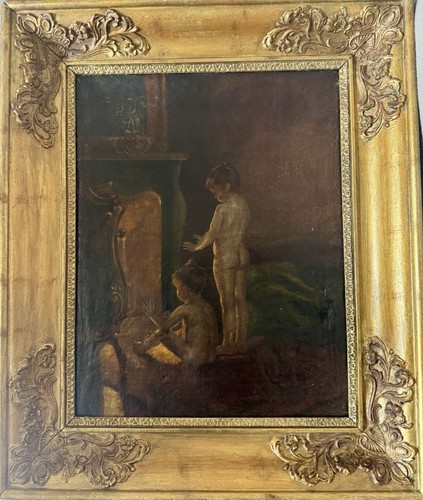 Tableau ancien huile - tableau,