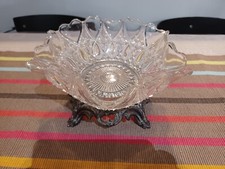 Coupe à Fruits  en Verre moulé et Métal Argenté