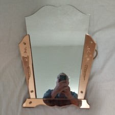 VINTAGE MIROIR PARCLOSES COULEUR CUIVRE ROSE DESIGN ANNEES 50 DLG PIETRO CHIESA