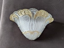 Grande et large applique Murano vintage 1970 blanche et orangé Italy 