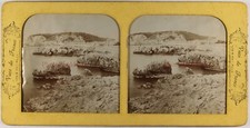 FRANCE Nice Rochers La Mer Côte d’Azur c1865 Photo Stereo Diorama Vintage 