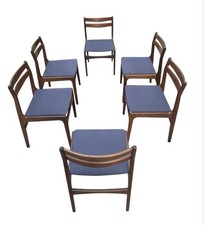 SUITE DE 6 CHAISES SCANDINAVES VINTAGE EN TEK  ANNEE 60