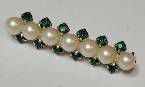Broche vintage perles verre - perles, en