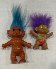 VTG Troll Doll Lot of 2 Blue &