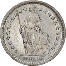 [#969190] Monnaie, Suisse, 1/2