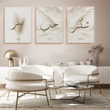 Lot de 3 posters Pampas - Beige - Sans cadre - Décoration de salon 30 x 40 cm