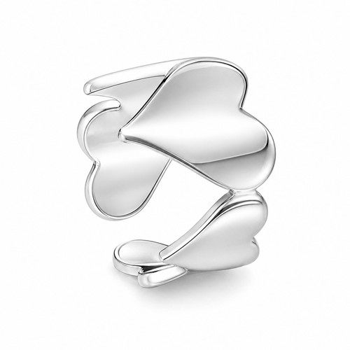 Bague cœurs lisses effet - cœurs,