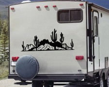 Desert Cactus Mountain Scene