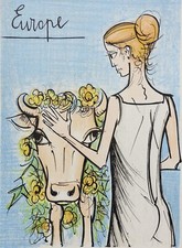 Bernard BUFFET : Europe, LITHOGRAPHIE originale,  1967, Mourlot