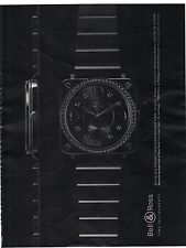 PUBLICITE ADVERTISING 2011 BELL& ROSS Montre black ceramic phantom diamonds 39mm