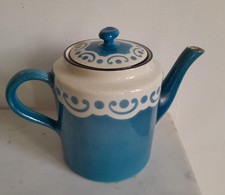 LUNEVILLE KELLER ET GUERIN THEIERE FAIENCE SIGNE K G RARE DECOR VINTAGE BE 15 cm