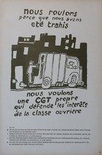 Affiche mai 68 EBOUEURS CGT / CHEMINOTS EN GREVE poster DOBSON 91 92