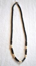 Collier vintage en hématite et fines perles - 46 cm