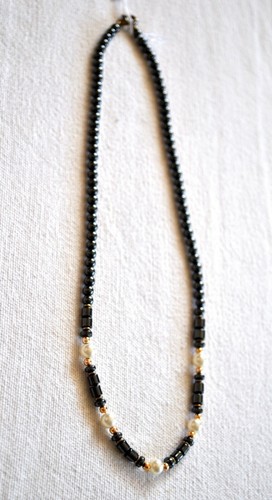 Collier vintage hématite - collier,
