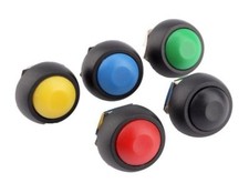 Bouton Rond Étanche 12mm Momentanée On Off Klaxon Sonnette Voiture PC