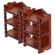  2 Pcs Meubles De Chambre Miniatures Table D'appoint Pour Maison Poupée