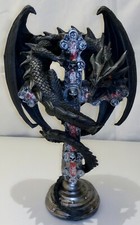PORTE-BOUGIE DRAGON SUR CROIX