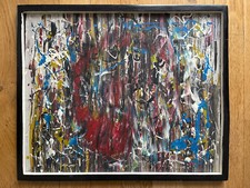 Grand tableau Said OUARZAZ Maroc abstraction peinture signée peintre marocain